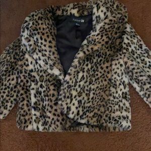 Women’s leopard faux fur jacket